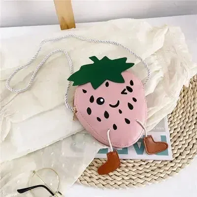 PU Leather Children's Small Shoulder Bags Lovely Cartoon Baby Girls Coin Purse Handbags Princess Accessories Crossbody Bag