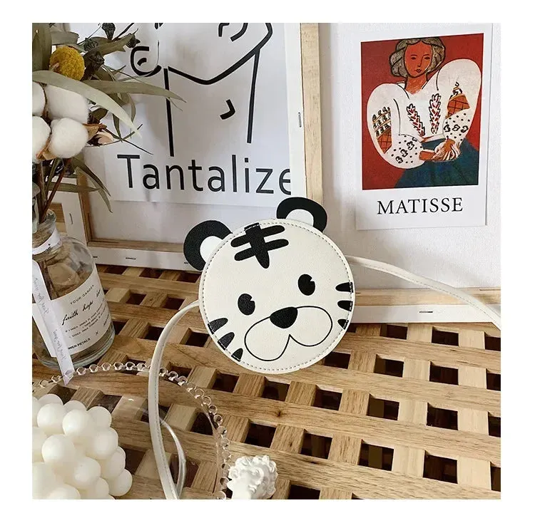 PU Leather Children's Small Shoulder Bags Lovely Cartoon Baby Girls Coin Purse Handbags Princess Accessories Crossbody Bag