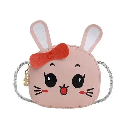PU Leather Children's Small Shoulder Bags Lovely Cartoon Baby Girls Coin Purse Handbags Princess Accessories Crossbody Bag
