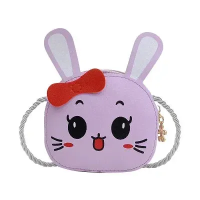 PU Leather Children's Small Shoulder Bags Lovely Cartoon Baby Girls Coin Purse Handbags Princess Accessories Crossbody Bag