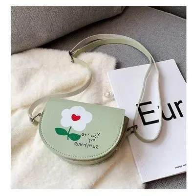 PU Leather Children's Small Shoulder Bags Lovely Cartoon Baby Girls Coin Purse Handbags Princess Accessories Crossbody Bag