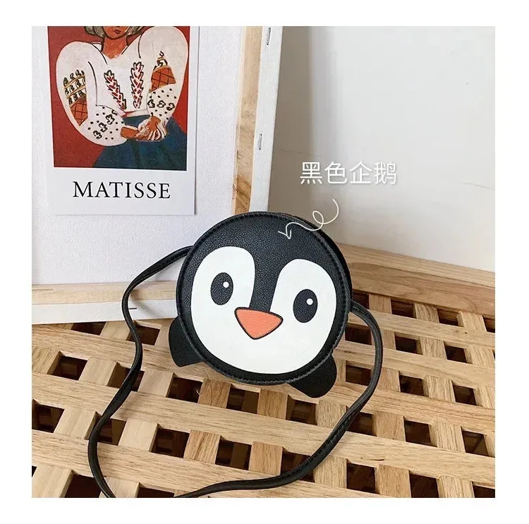 PU Leather Children's Small Shoulder Bags Lovely Cartoon Baby Girls Coin Purse Handbags Princess Accessories Crossbody Bag