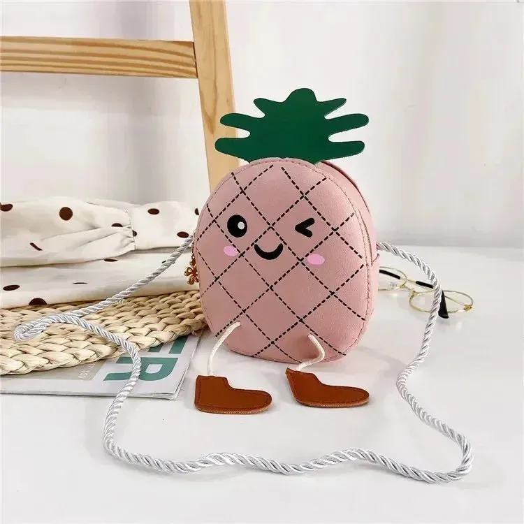 PU Leather Children's Small Shoulder Bags Lovely Cartoon Baby Girls Coin Purse Handbags Princess Accessories Crossbody Bag