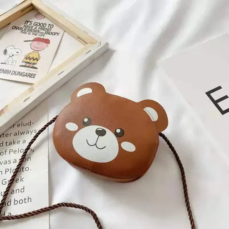 PU Leather Children's Small Shoulder Bags Lovely Cartoon Baby Girls Coin Purse Handbags Princess Accessories Crossbody Bag