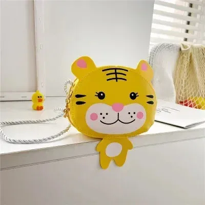 PU Leather Children's Small Shoulder Bags Lovely Cartoon Baby Girls Coin Purse Handbags Princess Accessories Crossbody Bag