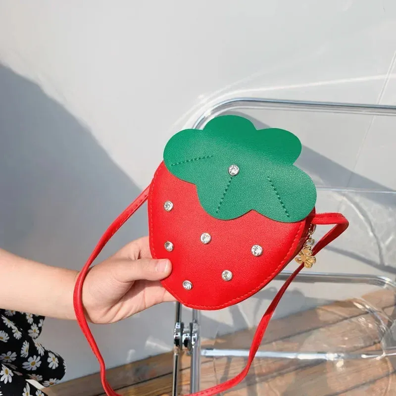 PU Leather Children's Small Shoulder Bags Lovely Cartoon Baby Girls Coin Purse Handbags Princess Accessories Crossbody Bag