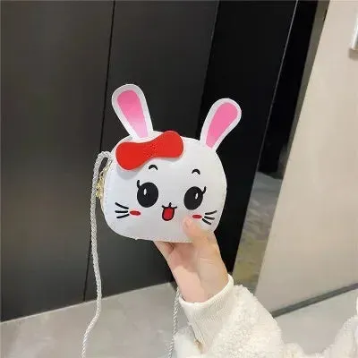 PU Leather Children's Small Shoulder Bags Lovely Cartoon Baby Girls Coin Purse Handbags Princess Accessories Crossbody Bag