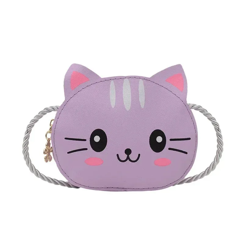 PU Leather Children's Small Shoulder Bags Lovely Cartoon Baby Girls Coin Purse Handbags Princess Accessories Crossbody Bag