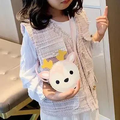 PU Leather Children's Small Shoulder Bags Lovely Cartoon Baby Girls Coin Purse Handbags Princess Accessories Crossbody Bag