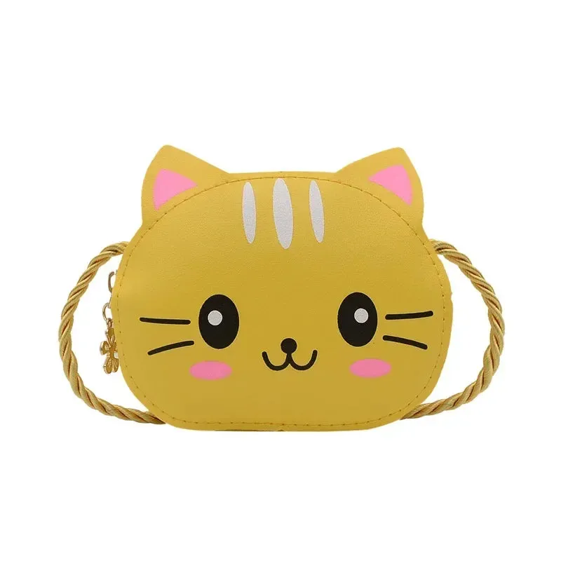PU Leather Children's Small Shoulder Bags Lovely Cartoon Baby Girls Coin Purse Handbags Princess Accessories Crossbody Bag