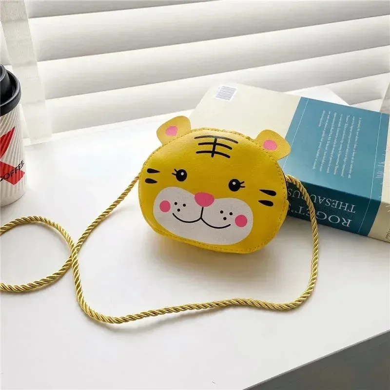 PU Leather Children's Small Shoulder Bags Lovely Cartoon Baby Girls Coin Purse Handbags Princess Accessories Crossbody Bag