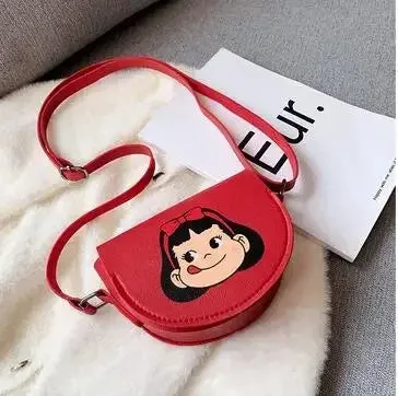 PU Leather Children's Small Shoulder Bags Lovely Cartoon Baby Girls Coin Purse Handbags Princess Accessories Crossbody Bag