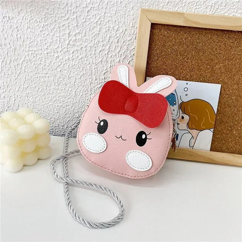 PU Leather Children's Small Shoulder Bags Lovely Cartoon Baby Girls Coin Purse Handbags Princess Accessories Crossbody Bag