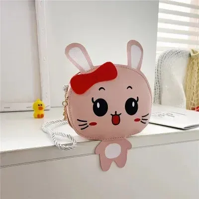 PU Leather Children's Small Shoulder Bags Lovely Cartoon Baby Girls Coin Purse Handbags Princess Accessories Crossbody Bag