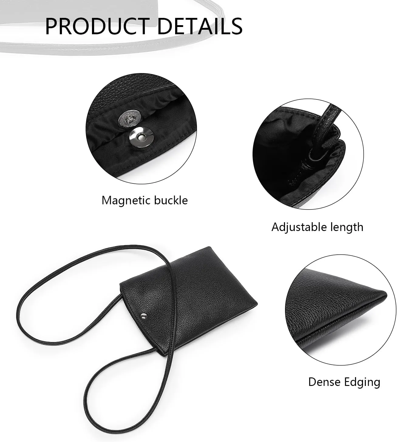 Pure Nylon Mobile Phone Bag Mini Cloth Bag ins Style Japanese Simple and Versatile Messenger Small Square Bag