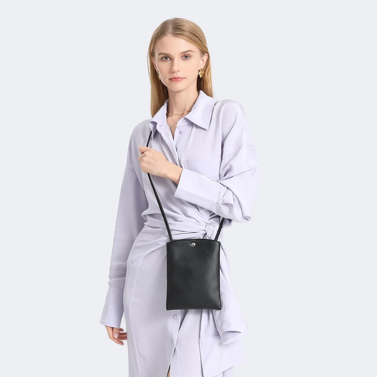 Pure Nylon Mobile Phone Bag Mini Cloth Bag ins Style Japanese Simple and Versatile Messenger Small Square Bag