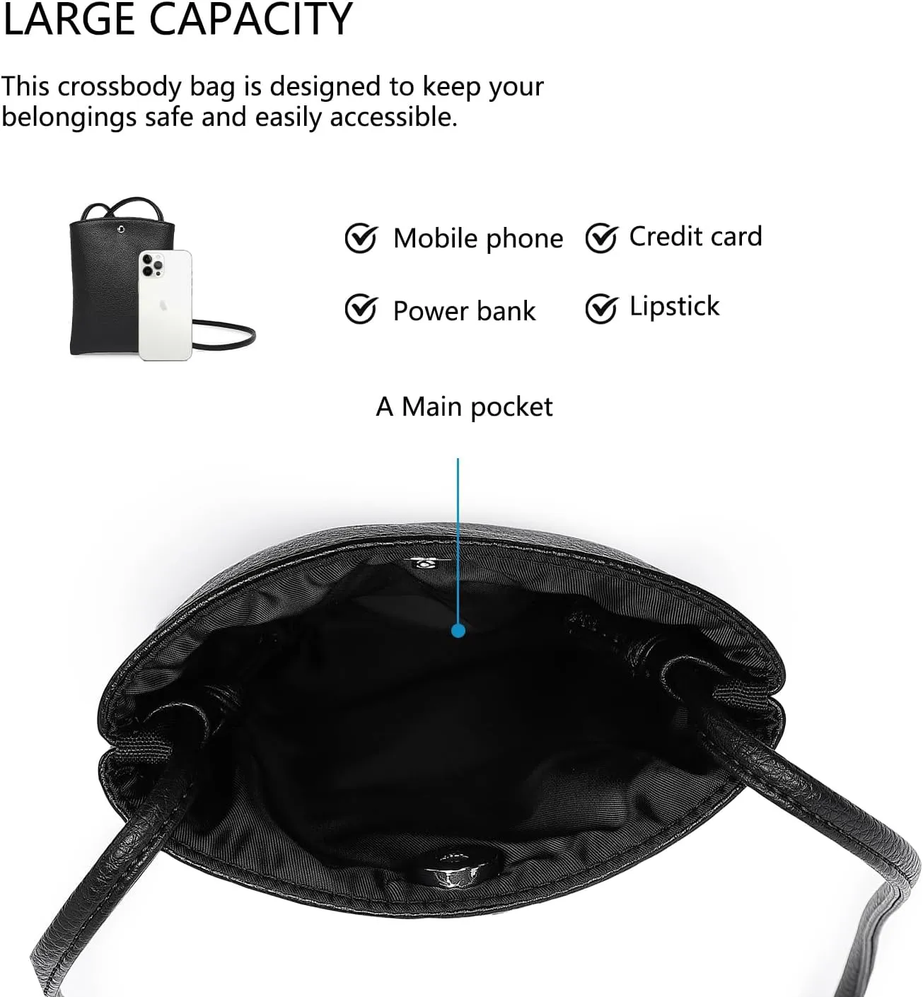 Pure Nylon Mobile Phone Bag Mini Cloth Bag ins Style Japanese Simple and Versatile Messenger Small Square Bag