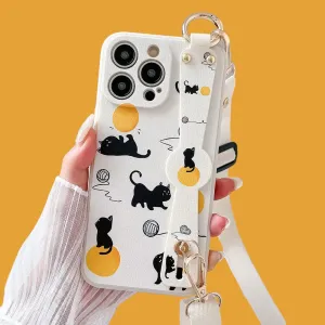 Purr & Pooch - Chic Grip & Stand Phone Case with Crossbody Strap
