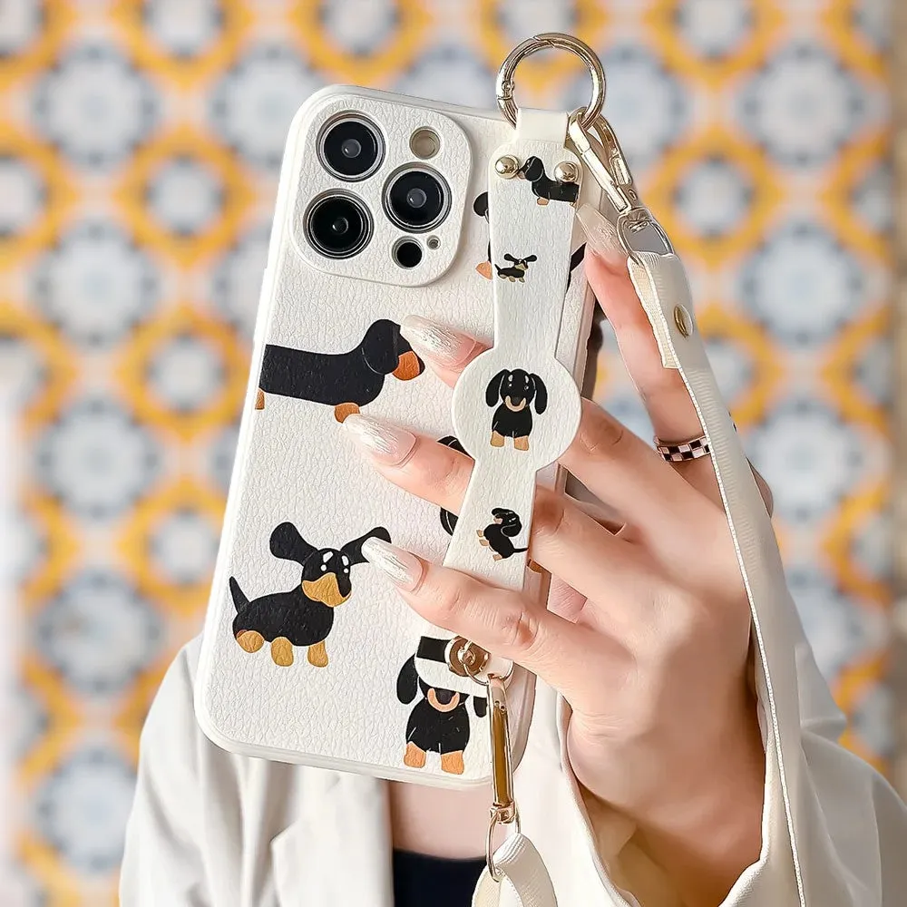 Purr & Pooch - Chic Grip & Stand Phone Case with Crossbody Strap