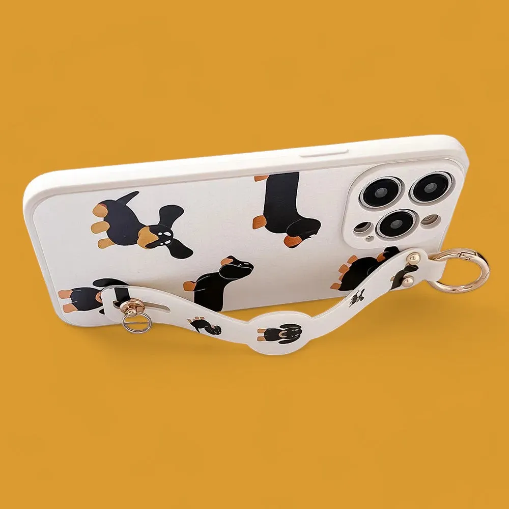 Purr & Pooch - Chic Grip & Stand Phone Case with Crossbody Strap