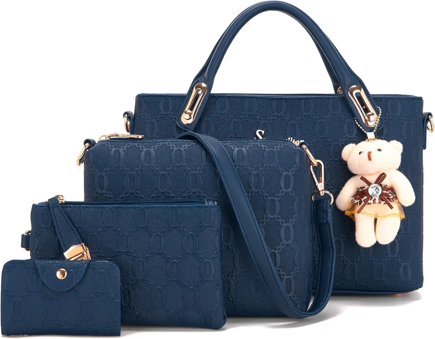 Purse for Women Fashion Medium Shoulder Bag Crossbody Bag Top Handle Tote Handbag Set 4PCS