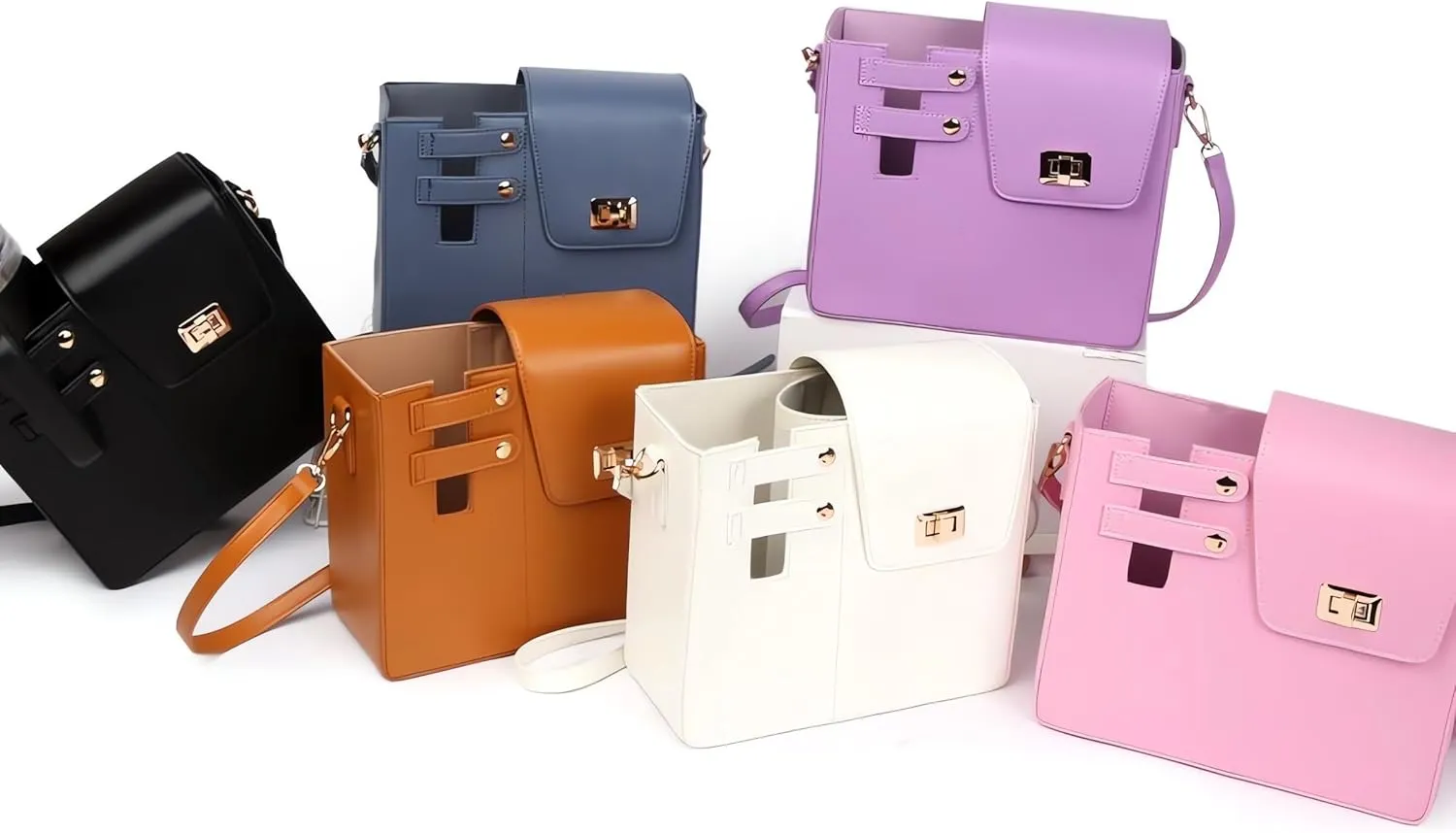Purse with Cup Holder, Outdoor Portable Crossbody Water Cup Storage Bag Purse with Water Bottle Holder Crossbody Bag forWomen