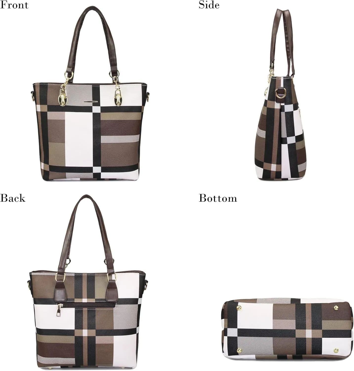 Purses and Handbags for Women Synthetic Leather Tote Crossbody Bags Satchel Purses Set 6pcs