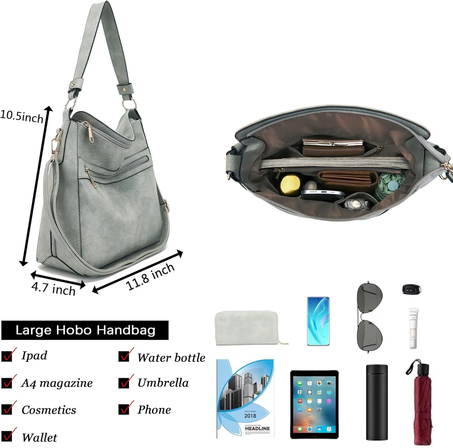 Purses For Women Handbags And Wallet Set Large Hobo Crossbody Bag Ladies Purse Totes 4 PCS