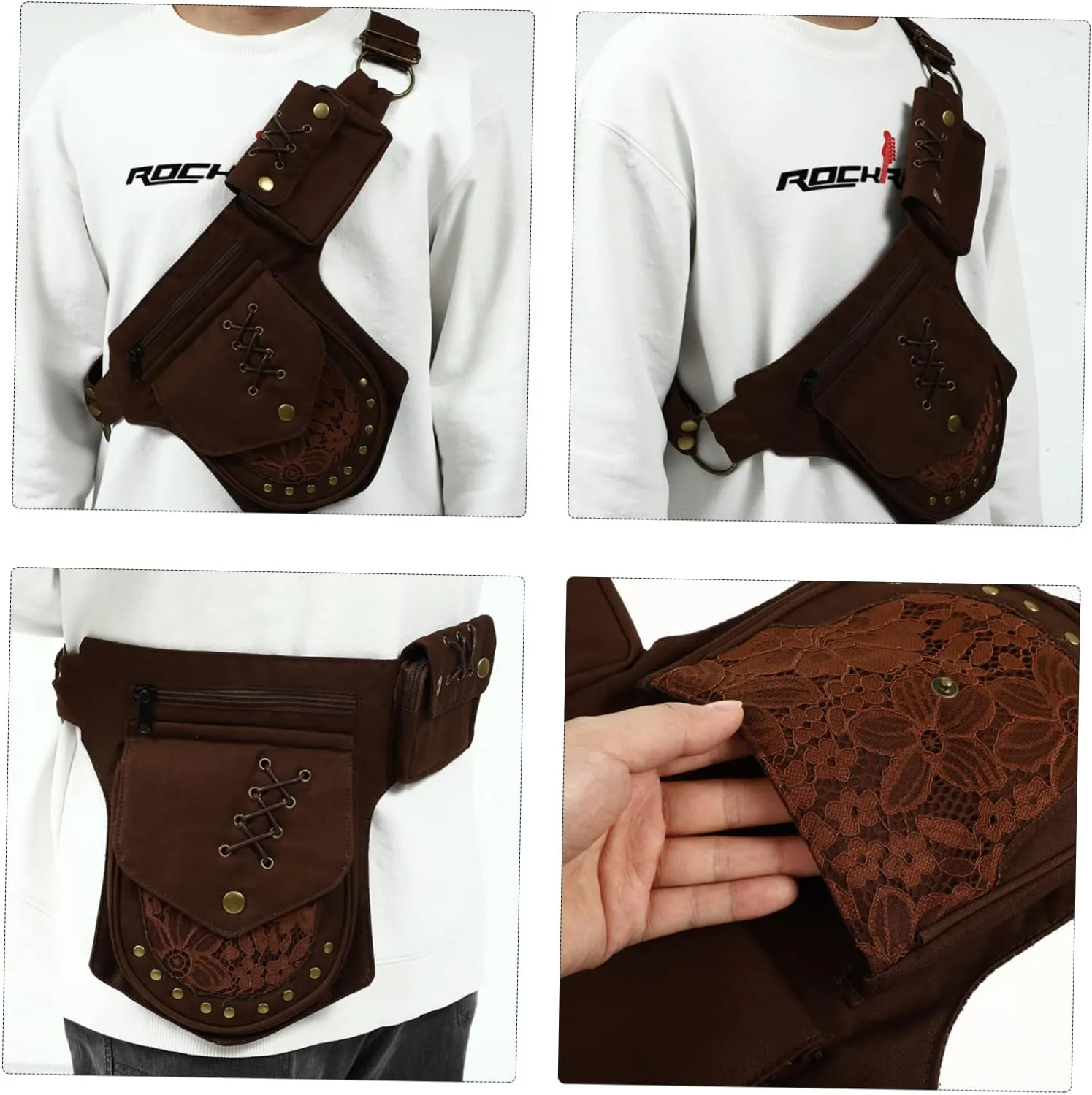 Purses for Women Multi-pocket Waist Pouch Bag Phone Waist Pouch Crossbody Purse