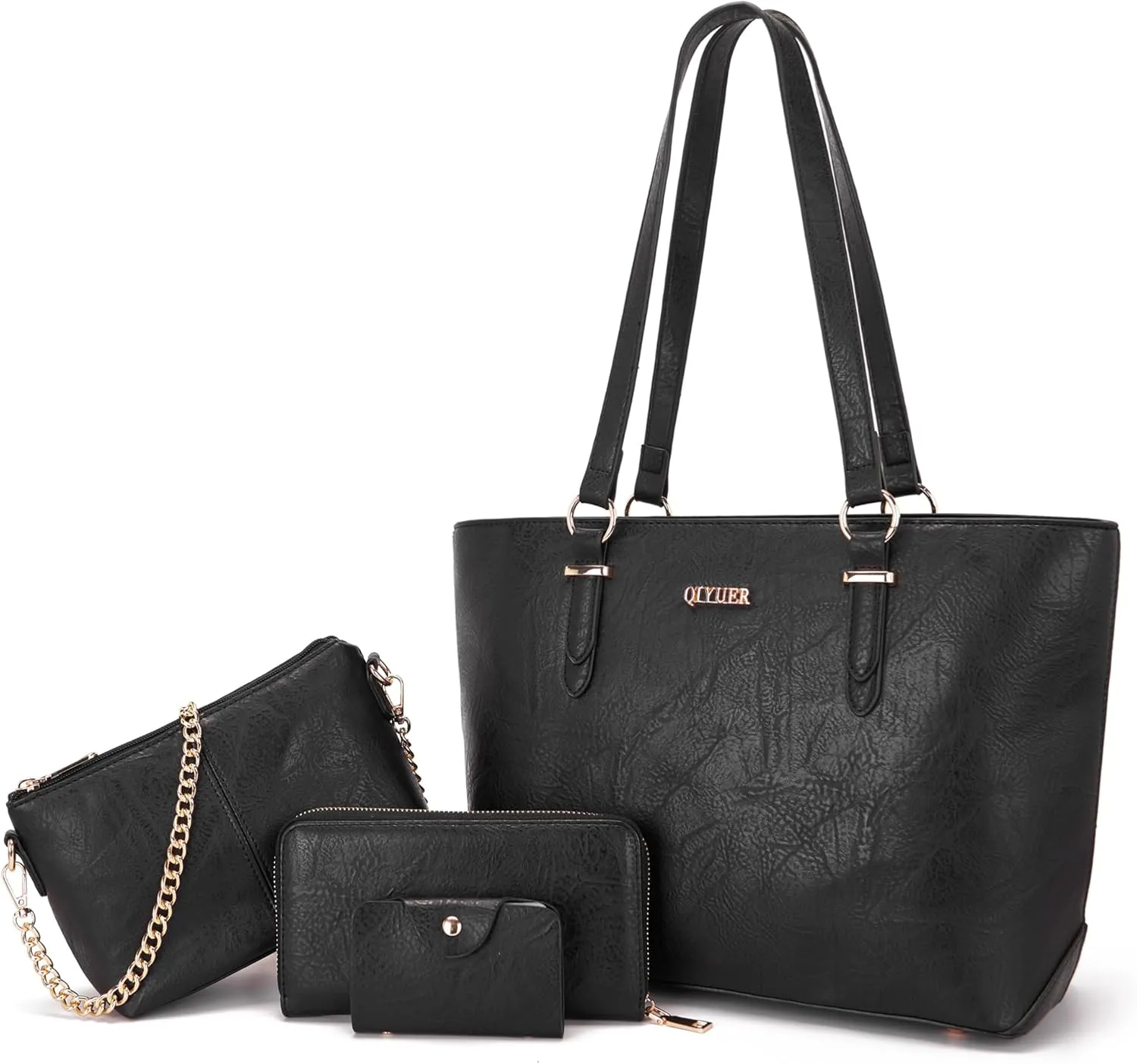 Qiyuer Women Purses Handbags Wallet Sets Shoulder Bags Top Handle Satchel Tote Purse Work Bag Set With Matching Wallet 3pcs
