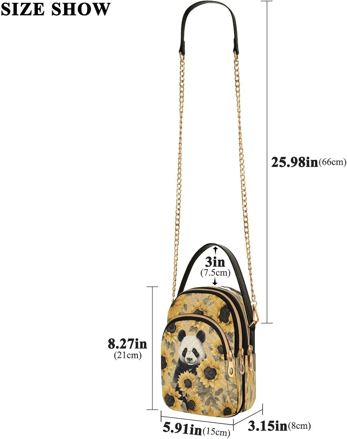 Quilted Crossbody Bags for Women,Cute Funny Panda Bear Women's Crossbody Handbags Animals Small Travel Purses Phone Bag