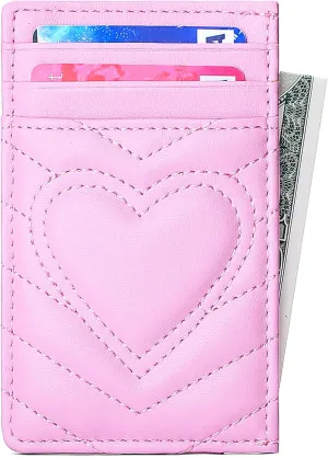 Quilted Leather Card Holder Wallet with RFID Blocking - Gifts for Teenage Girls and Women