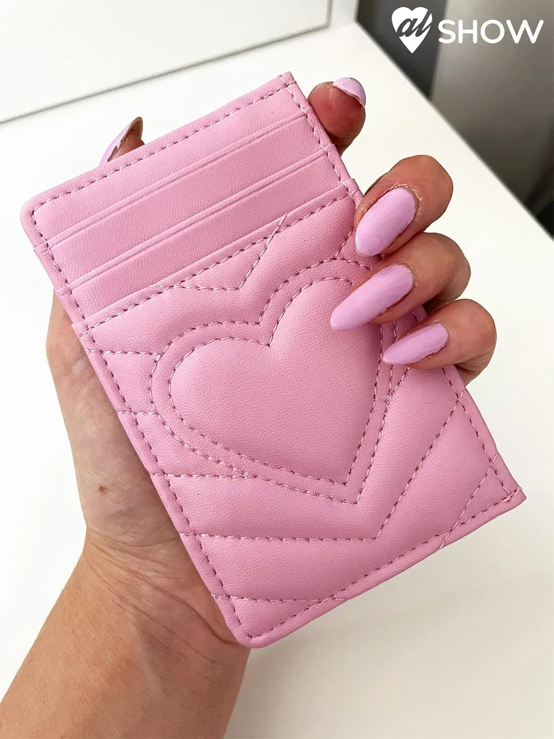 Quilted Leather Card Holder Wallet with RFID Blocking - Gifts for Teenage Girls and Women