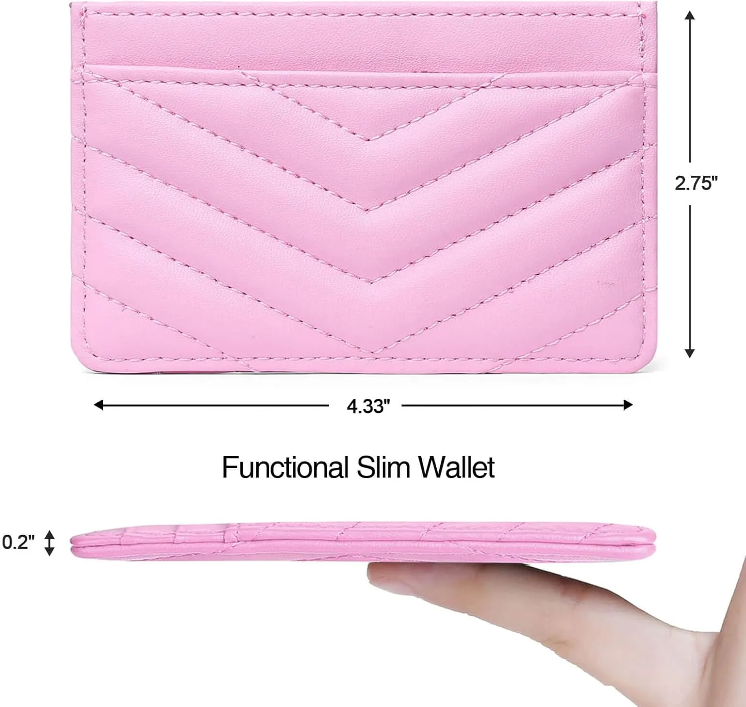 Quilted Leather Card Holder Wallet with RFID Blocking - Gifts for Teenage Girls and Women