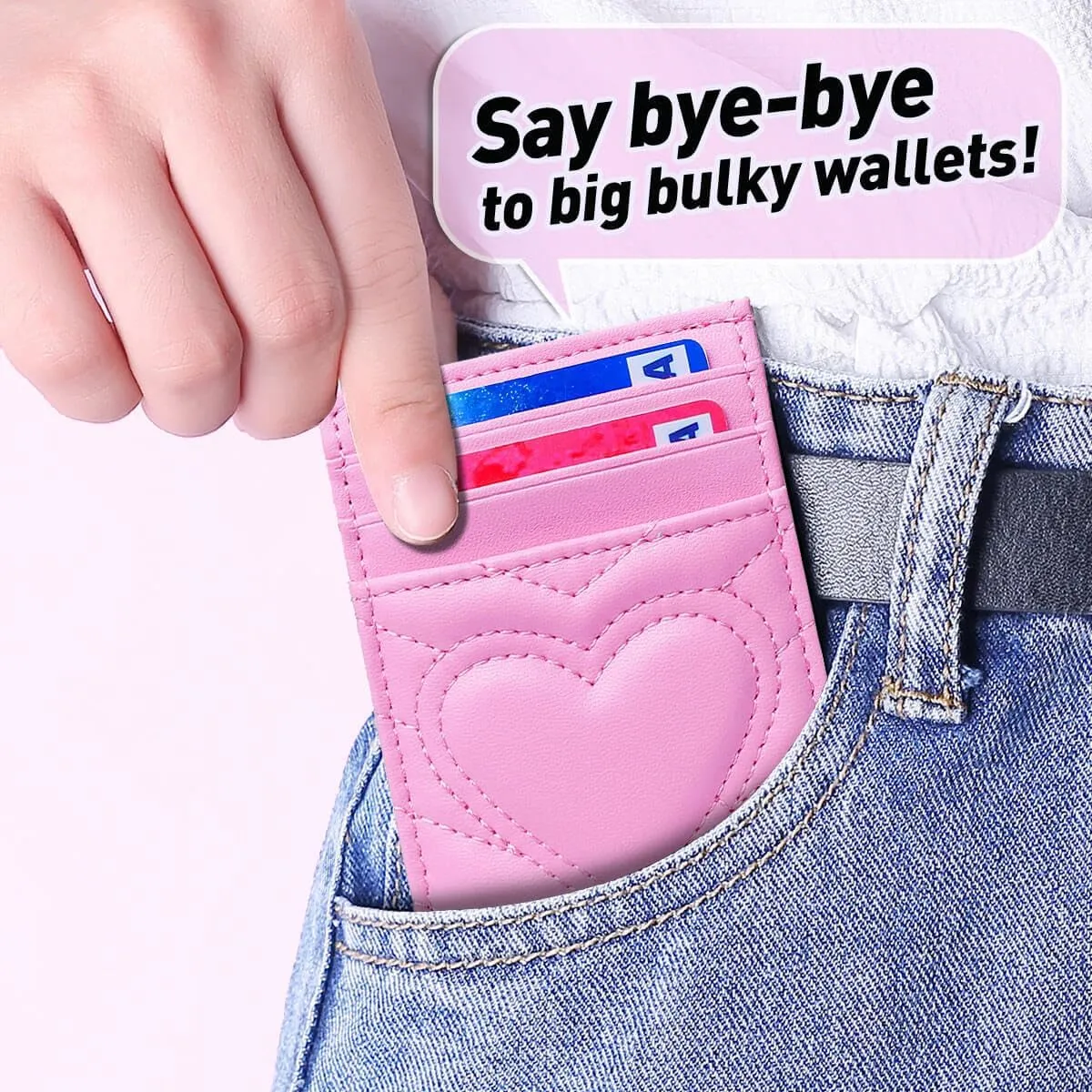 Quilted Leather Card Holder Wallet with RFID Blocking - Gifts for Teenage Girls and Women