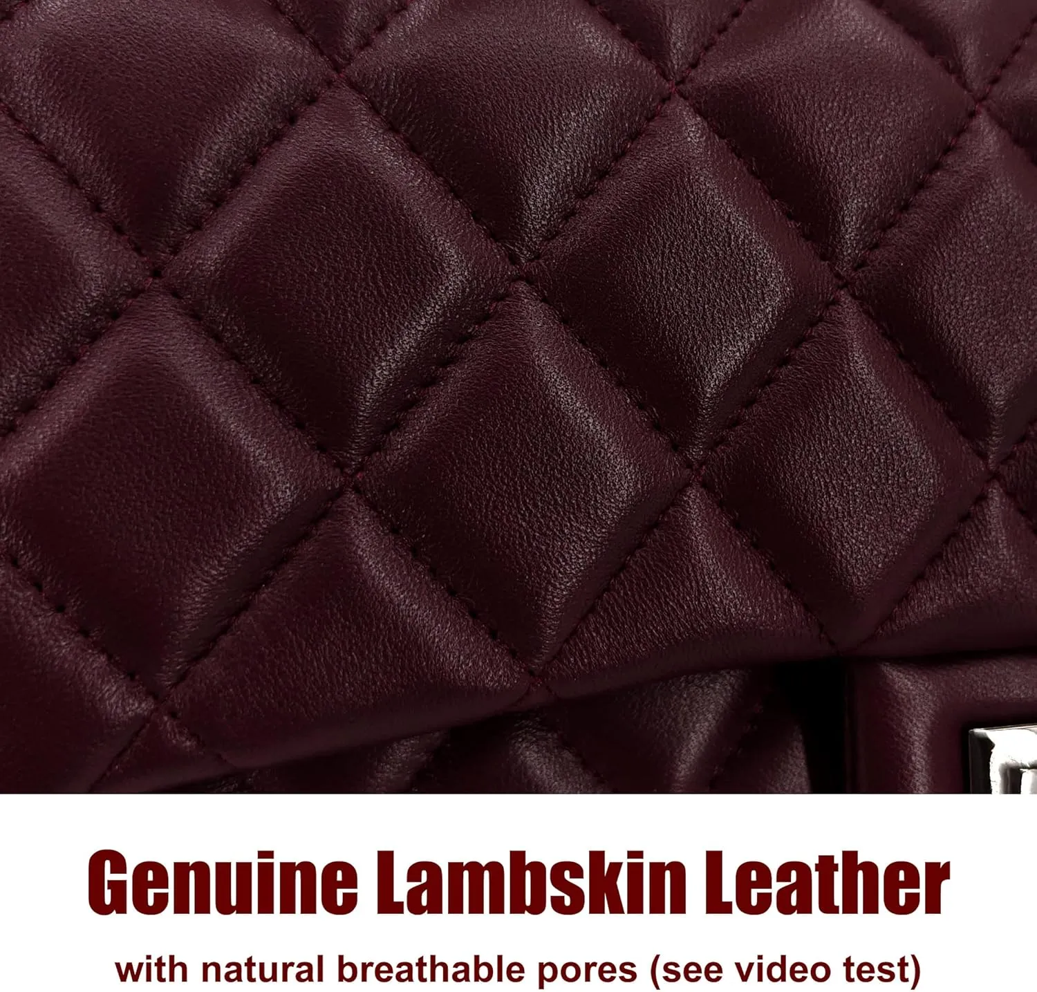 Quilted Leather Crossbody Bags for Women,Soft Lambskin Adjustable Double Chain Strap Shoulder Bag,Designer Flap Purse