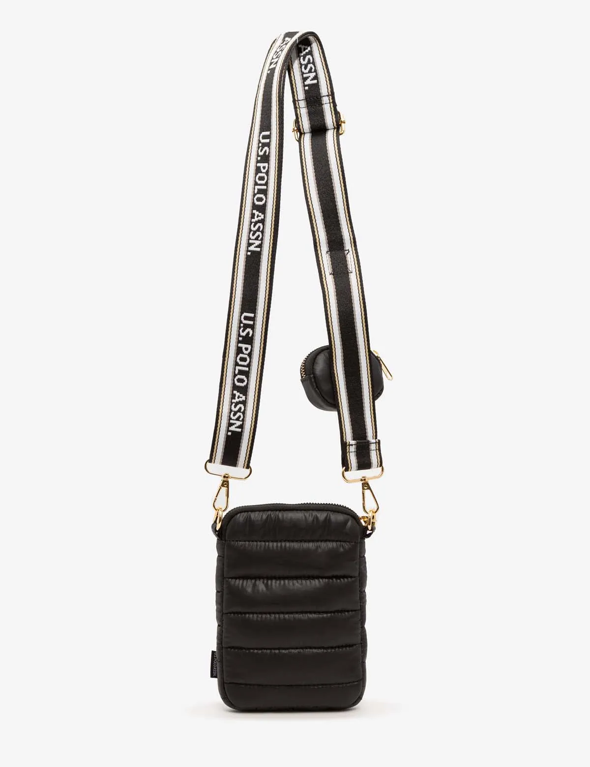 QUILTED PHONE CROSSBODY WITH ZIPPER POUCH