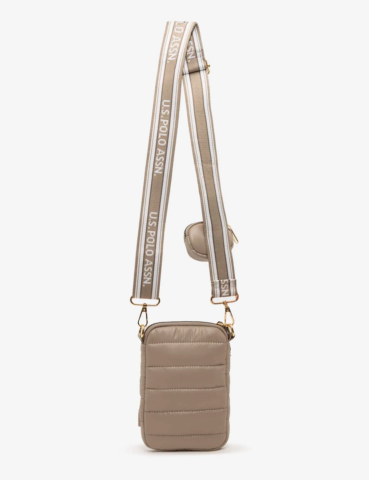 QUILTED PHONE CROSSBODY WITH ZIPPER POUCH