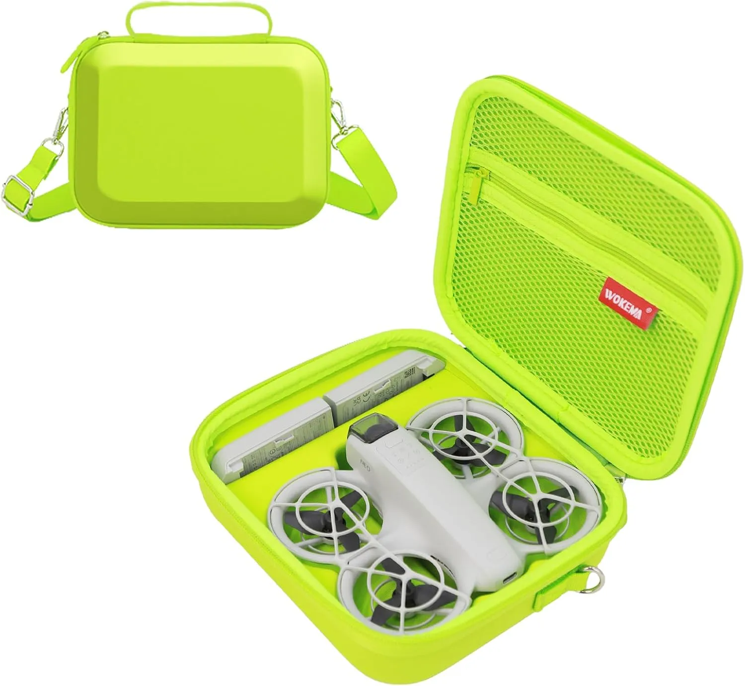 "Father&I" Drone Neo Combo Accessories Only (Carry-ing) Protective Protector Case Hard Storage Bag Holder for Dji Neo Crossbody&Two Way Zipper&Ultra-Compact&Small Carrier, Spring Green (NOT Silicone)