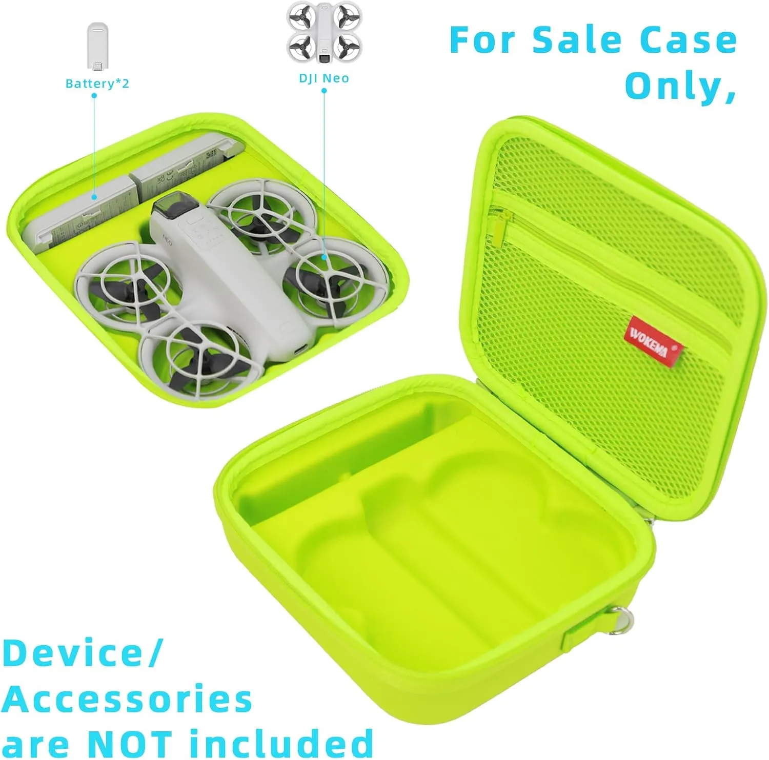 "Father&I" Drone Neo Combo Accessories Only (Carry-ing) Protective Protector Case Hard Storage Bag Holder for Dji Neo Crossbody&Two Way Zipper&Ultra-Compact&Small Carrier, Spring Green (NOT Silicone)