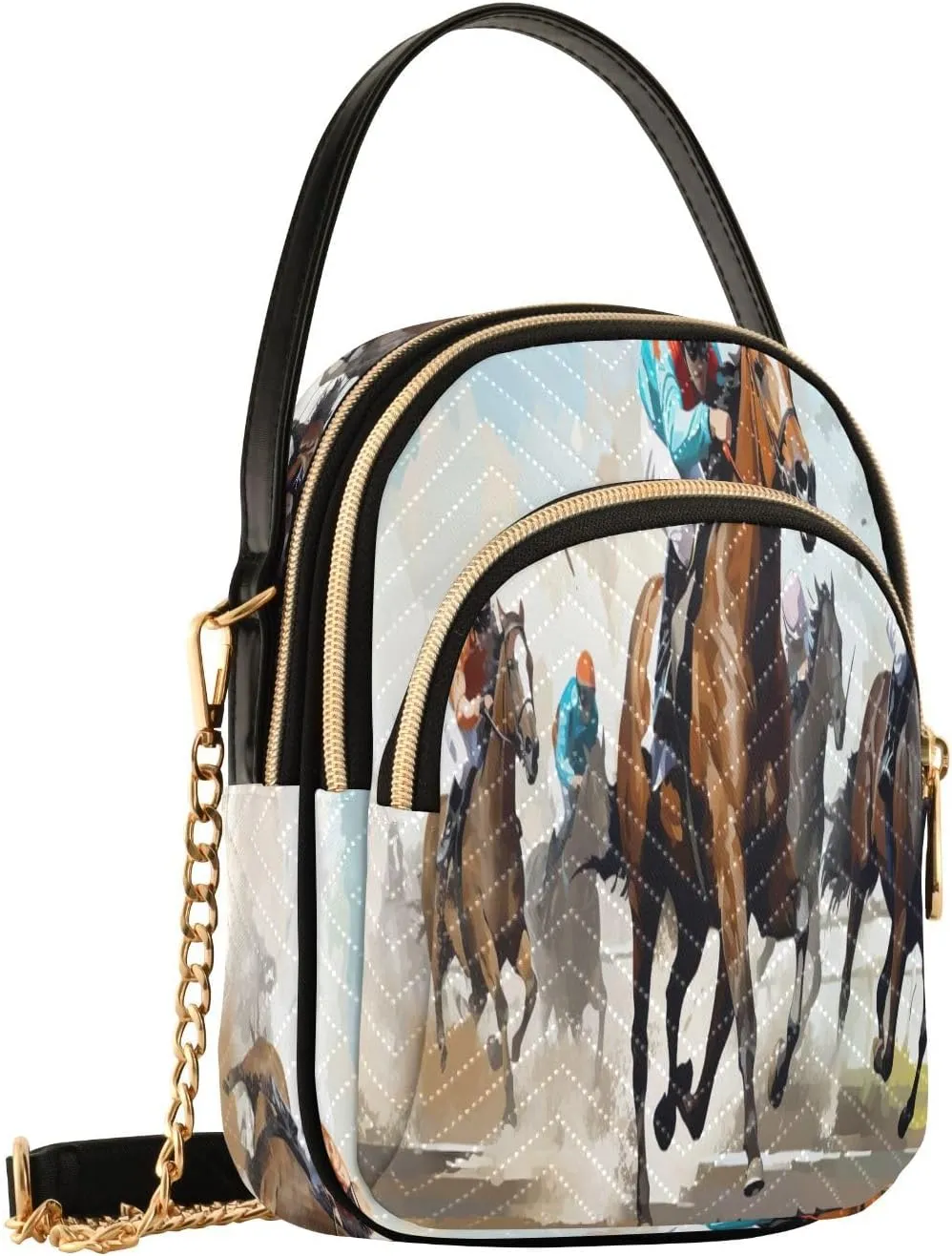 Race Horse Crossbody Bags for Women Fanny Packs Small Sling Cross Body Bag Phone Purse with Strap