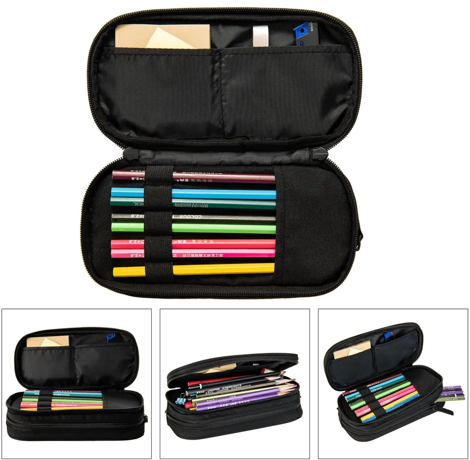 rainbow cheetah Multifunctional Pocket Backpack Crossbody Lunch Bag Pencil Case 3Pcs Set Large Capacity Backpack