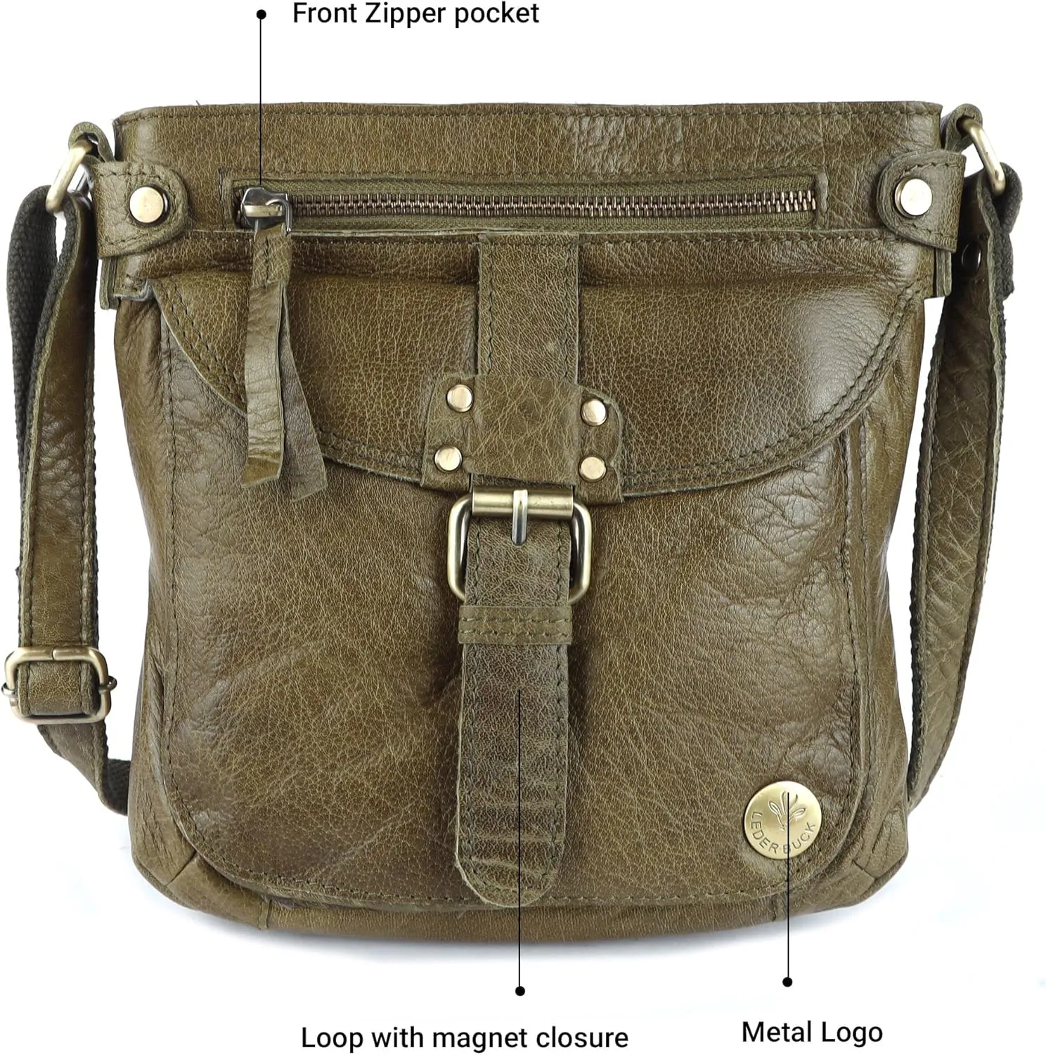 Real Leather Soft Small Womens Crossbody Handbags & Purses - Premium Sling Crossover Shoulder Bag