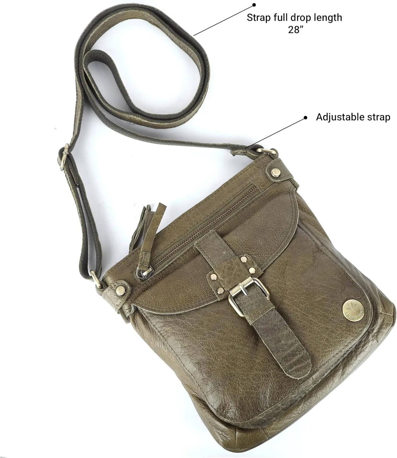 Real Leather Soft Small Womens Crossbody Handbags & Purses - Premium Sling Crossover Shoulder Bag