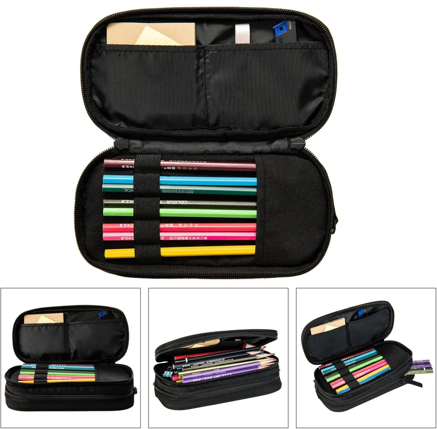 Red Buffalo Check Plaid Moose Deer Multifunctional Pocket Backpack Crossbody Lunch Bag Pencil Case 3Pcs Set Large Capacity Backpack
