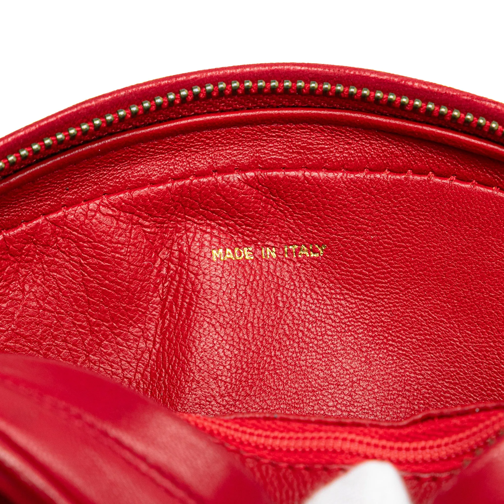 Red Chanel CC Lambskin Tassel Oval Camera Bag