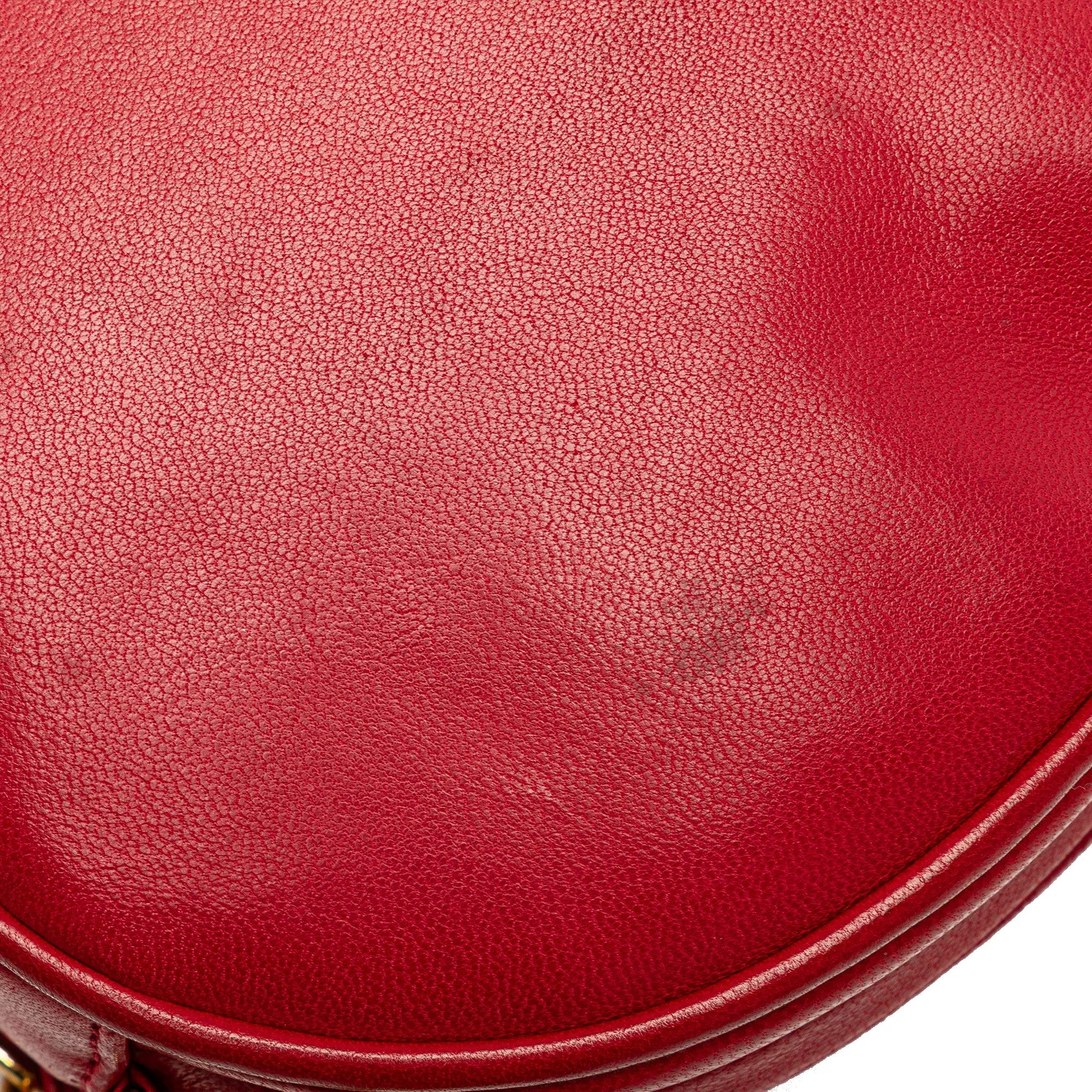 Red Chanel CC Lambskin Tassel Oval Camera Bag