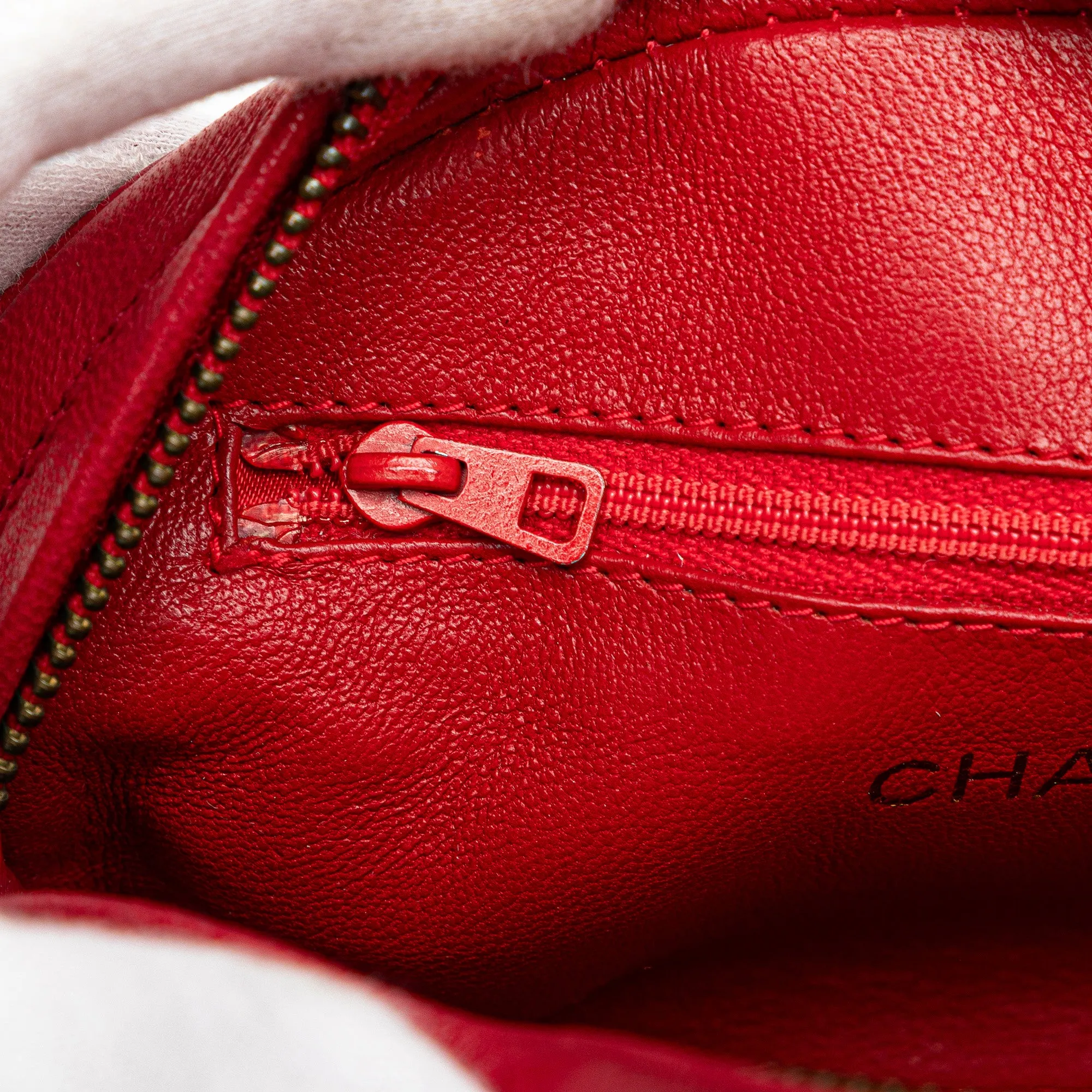 Red Chanel CC Lambskin Tassel Oval Camera Bag