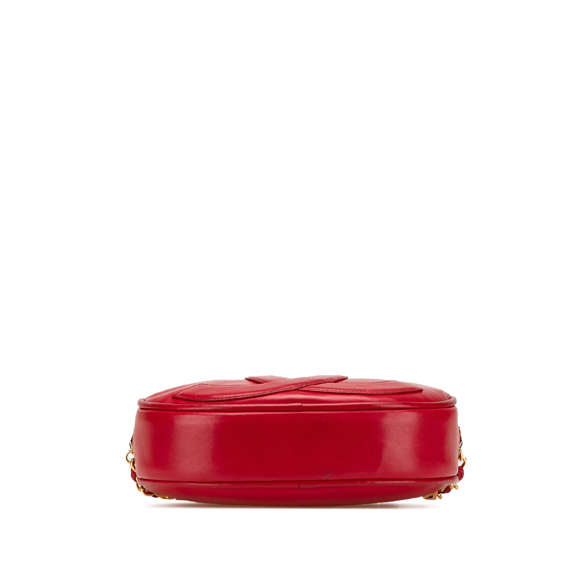 Red Chanel CC Lambskin Tassel Oval Camera Bag