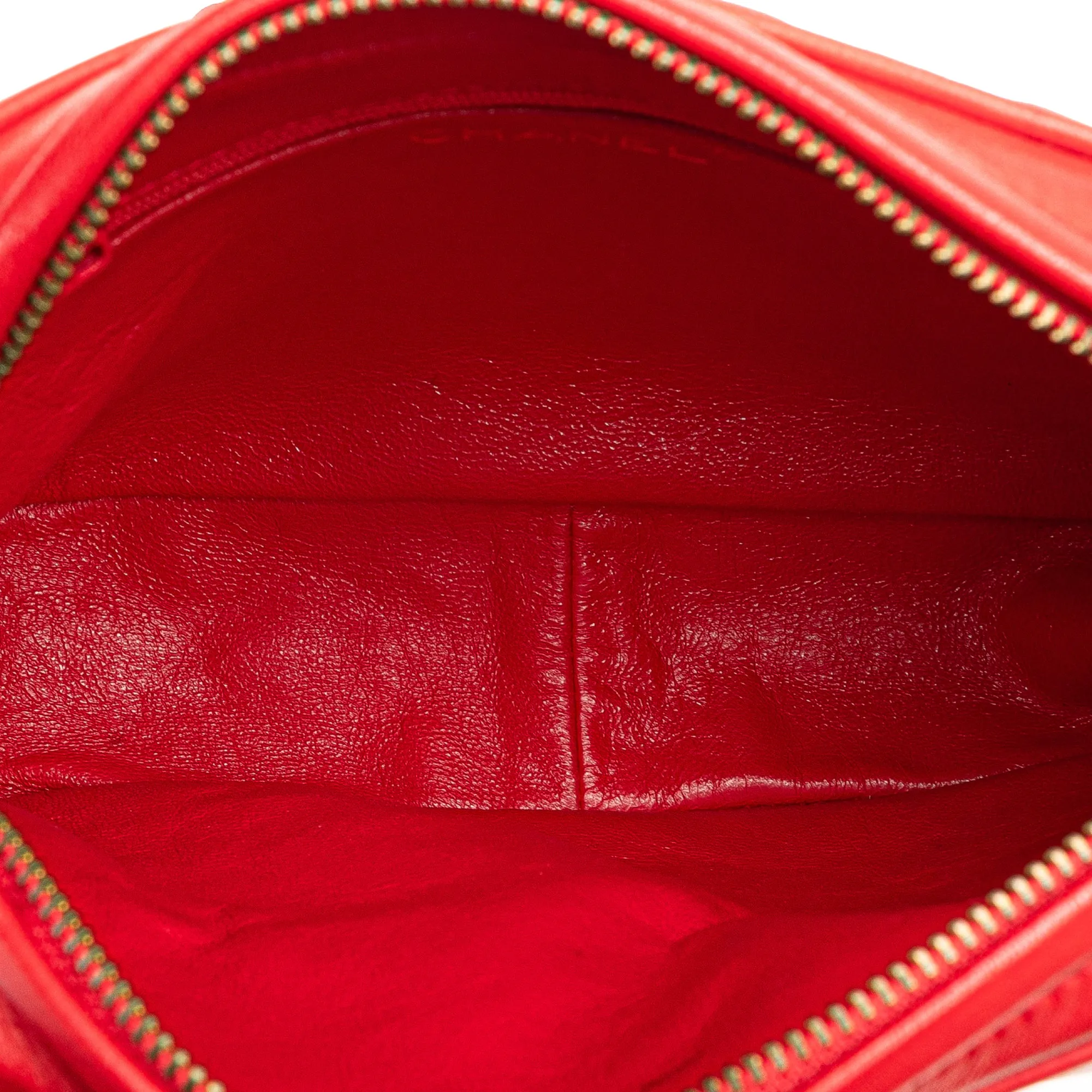 Red Chanel CC Quilted Lambskin Tassel Camera Bag